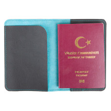 PASAPORTLUK TURKUAZ DERİ